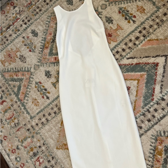 White zara low back midi dress. Size small. New with tags - Picture 1 of 3